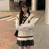 Dermearne New Spring and Autumn Knitted Vest Women's Sweater Korean Edition British Academy Style Sang Wear Versatile Top