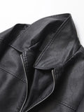 DERMEARNE Ailegogo Streetwear Women Retro Loose Short Pu Faux Leather Jacket Spring Autumn Female Zipper Coat Vintage Moto Biker Outwear