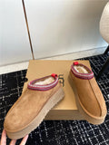 Australia Tazz Platform Women Ultra Uggs Boots Walking Shoes Suede Sheepskin Fur Wool Fluffy Designer Ankle Warm Sneakesr