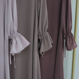 Dermearne Closed Muslim Dresses Women Drawstring Cuffs Side Pockets Islamic Clothing Dubai Turk Hijabi Robe Modesty Ramadan Eid