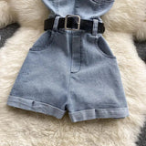 Summer Rompers Women Jeans Jumpsuit off shoulder Loose Casual Denim Rompers Womens Jumpsuits Wide Leg Casual Denim Overalls