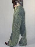 Dermearne Distressed Washed Printed High Waist Jeans American Retro Fashion Straight Pants Harajuku Style Hot Girl Trousers Women Clothing