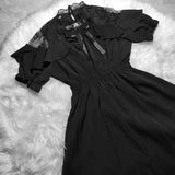 Kawaii Women Dress Lolita Y2K Cute Japanese Style Elegant Short Sleeve Black Sweet Casual Office Lady Aesthetic Mini Dress 2023