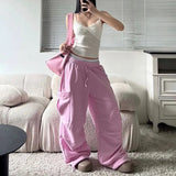 Y2k Oversized Pink Sweatpants Woman America Baggy Casual Sports Cargo Pants Jogging Harajuku Hip Hop Wide Leg Trousers