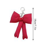 Cotton Bow Bag Pendant 3D Bowknot Keychain Backpack Hanging Decoration Bow Key Holder Keyring Girl Heart Fashion Bag Accessory