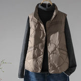 Women's Coat Korean Style Long Black Natural Down Vest Jacket for Women Puffer Sleeveless Vests Jackets Winter 2024 Ultra Light