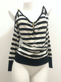 Grunge Gothic Vintage Hoodies Women American Retro Streetwear Striped Patchwork Zipper V-neck Loose Sweatshirt 2024 Y2k