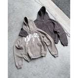 Harajuku letter patch embroidery high quality zipper oversized hoodie for women 2024 autumn winter warm y2k versatile sweatshirt