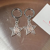DERMEARNE Punk Style Dangle Earrings Unique Detachable Star Heart Drop Earrings Statement Jewelry Fashion Simple Hoop Earrings