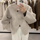 Fashion All-match Long Sleeve Scarf Collar Female Double-faced Cashmere Coat Women Woolen Coats 2024 Winter New 16O1863