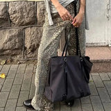 Dermearne Leopard Jeans Women Y2k American Wide Leg Pants High Waisted Korean Style Retro Baggy Jeans Loose Oversized Straight Trousers