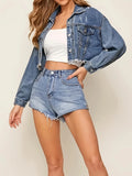 European and American cross-border denim jacket trend street personality casual style short top denim jacket for women