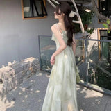 Women Dress Summer French Vintage Midi Dresses Print Elegant Party Sweet Female Clothes Korean Casual fairy Dress