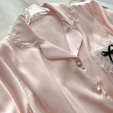 Women's Solid Satin Pajamas Set Short Sleeve Top And Shorts Sleepwear 2 Piece Set For Women Home Casual Lace Silk Loose Suit