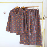 Dermearne New Spring and Autumn Couple Pajama Set 100%Pure Cotton Long sleeved Large Size Men's and Women's Two Piece Home Furnishings