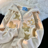 Zip Up Hoodie Women Y2K Kawaii Harajuku Clothes Full Gothic Web Sweatshirt Hip Hop Grunge Oversized Jacket Coat tops