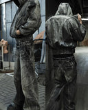 2024 New Fashion Y2k Washed Hip Hop Oversized Jeans Men's Casual Punk Rock Loose Straight Distressed Wide Leg Pants Street Wear