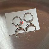 DERMEARNE Punk Style Dangle Earrings Unique Detachable Star Heart Drop Earrings Statement Jewelry Fashion Simple Hoop Earrings