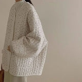 Korean Floral Loose Cotton Jacket Women Autumn Winter Chic All Match Thin Cotton Clothes Female Casual Long Sleeve Coats