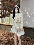 Spring New French Vintage Tweed Two Piece Set Women Short Jacket Coat + Pleated Skirt Suits Korean Ladies Luxury Outfits