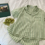 Summer Short Sleeve Shorts Pajama Set Women's pajamas Sweet Students Home Clothes Set Korean Style 2024 Hot Sale Spring