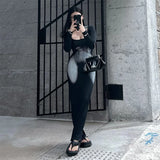 Women Square Collar Long Sleeve Dress High Waist Abstract Sexy Stripe Body Print Dress Casual Wrap Hipster Mermaid Dres