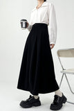 Yasuk AllSeason Casual Soft Solid Women's Pleated Skirt Long Draped Suit Elastic Waist Dress Maxi Skirt Slim Grace Student