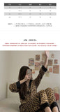 DERMEARNE Pajamas for Women Spring Autumn Korean Cardigan Long Sleeved Sexy Leopard Print Home Clothing Set Milk Silk Pajamas for Women
