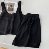 WTEMPO Sleeveless Classic Women's Matching Set Casual Summer Top and Shorts Set for Women Tracksuit Two-piece Suit Female Sports