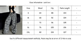 DERMEARNE Vintage Black Rose Print Washed Jeans Women Y2K Streetwear Loose Casual Summer Fashion Street High Waist Straight Wide Leg Jeans