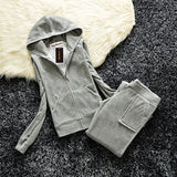 Tracksuit Velvet New 2024 Fall Winter Casual Rhinestone Hooded Jacket Y2K Women's Velours Short Sets
