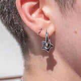 DERMEARNE Punk Style Dangle Earrings Unique Detachable Star Heart Drop Earrings Statement Jewelry Fashion Simple Hoop Earrings