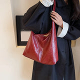 Soft PU Leather Shoulder Bag for Women Versatile Totes All-match Commuter Underarm Bags with Clutch Purse Large Capacity Handbag