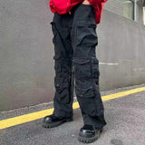 Y2K Man Streetwear Techwear Cargo Korean Harajuku Straight Casual Pants for Men Sweatpants Wide Leg Joggers Trousers Clothes ins