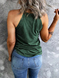 Women's Summer Sleeveless Halter Tee Shirts Crew Neck Workout Tank Tops Casual Plain Cami Shirts
