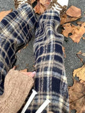 Vintage Plaid Pants Women Wide Leg Harajuku Korean Style Red Checked Trousers Y2k Streetwear Classic Pants Warm Winter