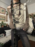Dermearne Japanese Y2k Style T Shirts Women Off Shoulder Grunge 90s Cotton Graphic Tops Vintage Harajuku Aesthetic Long Sleeve Tees