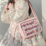 Japanese High School Girls Crossbody Bags PU JK Handbags Transparent Itabag Women New ita bags Leather Shoulder Bag Bolso