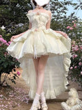 Dermearne Fashion Elegant Birthday Lolita Party Dress With Underskirt Outfits Women French Ruffles Dancing Vestidos Summer Korean Clothes