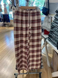 Casual Women Plaid Wide Leg Long Pants 2023 Autumn Fashion Ladies Rawstring High Waist Trousers Vintage Women Pocket Chic Pant