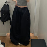 Dermearne Y2k Black Oversized Basic Women Casual Pants Wide Leg Korean Fashion Baggy Harajuku Sweatpants Jogging Hip Hop Trousers