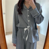 Casual Women's Pajamas Set Spring and Autumn New 2024 Pure Cotton Long Sleeves Long Pants Sweet School Style Homewear Set