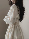 Chic Summer Elegant One Piece Dress Women French Vintage Long Sleeve Patchwork Dresses Female Korean Fashion Simple Sweet Dress