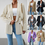 Women's Blazer New Spring Autumn Female Solid Color Lapel Suit Jacket Lady's Commuting Style Cardigan Jacket Women's Outwears