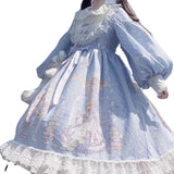Lolita Dress Sweet Lolita Style Long New Student Cute Long Sleeve Lolita Angel Print OP Lolita Dress Fairy Style