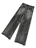 DERMEARNE Vintage Y2k Streetwear Punk Hip Hop Jeans Women Pants Grunge Baggy Ripped Denim Trousers Gothic Distressed Wide Leg Jeans Goth