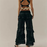 DERMEARNE Women Lace Trim FP Long Dupes Bloomers Pettipants Victorian Ruffle Pantaloons Cropped Bloomers Pants Lounge Pajama Bottoms