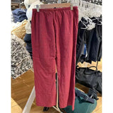 Sweet Women Red Pocket Pants 2024 Fashion Summer Ladies Red Plaid Sweatpants Female Loose Cotton Pants