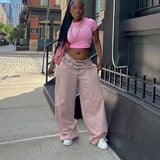 Dermearne Jeans Women Street Fashion Hip Hop Vintage Washed Distressed High Waisted Jeans Woman Casual Pants Women Jeans