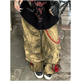 2024 High Waist Womens Jeans Vintage Straight Baggy Print Pants Streetwear American Fashion Y2K Casual Wide Leg Denim Trouser